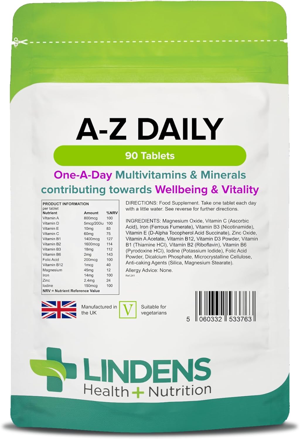 Lindens Multivitamin A-Z Daily Tablets Review: Daily Nutritional Support